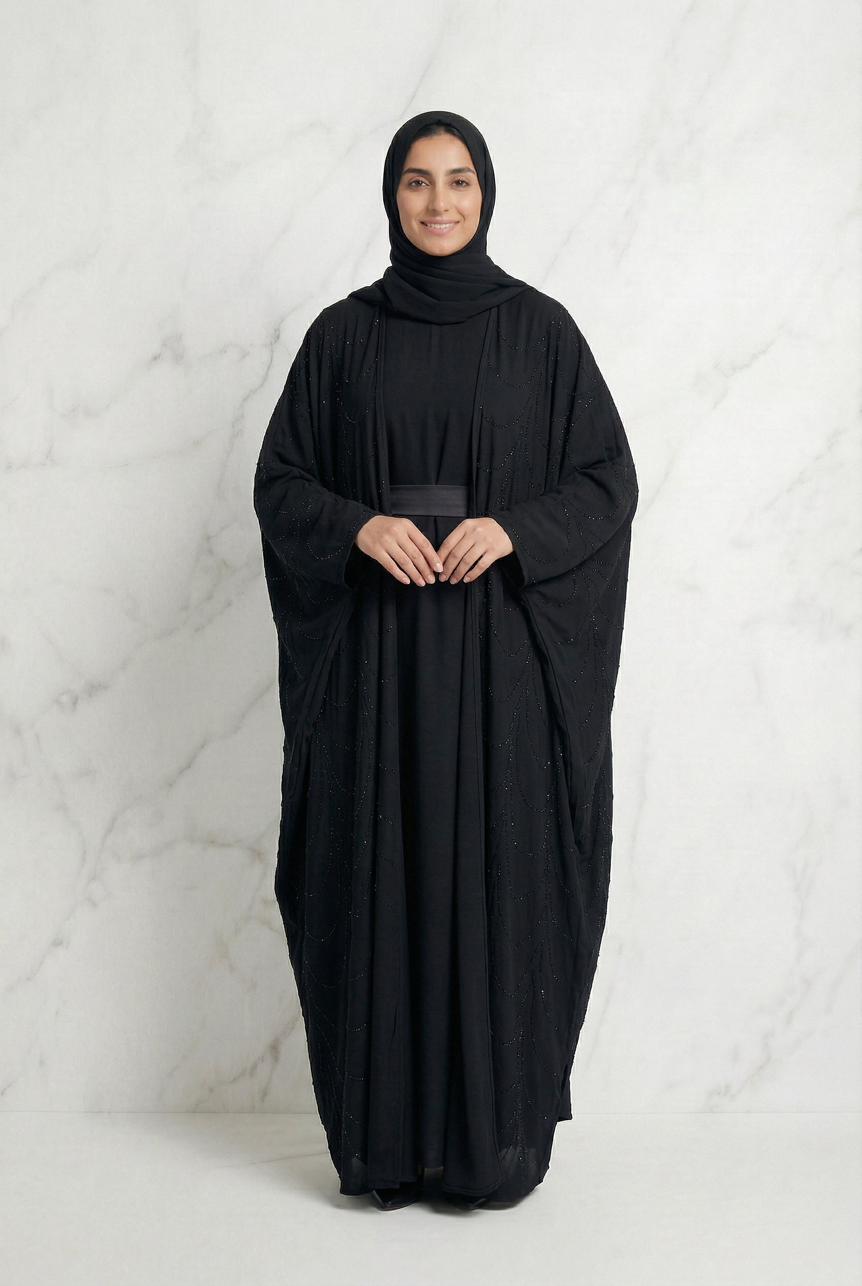 Liyana Batwing Abaya Black 661