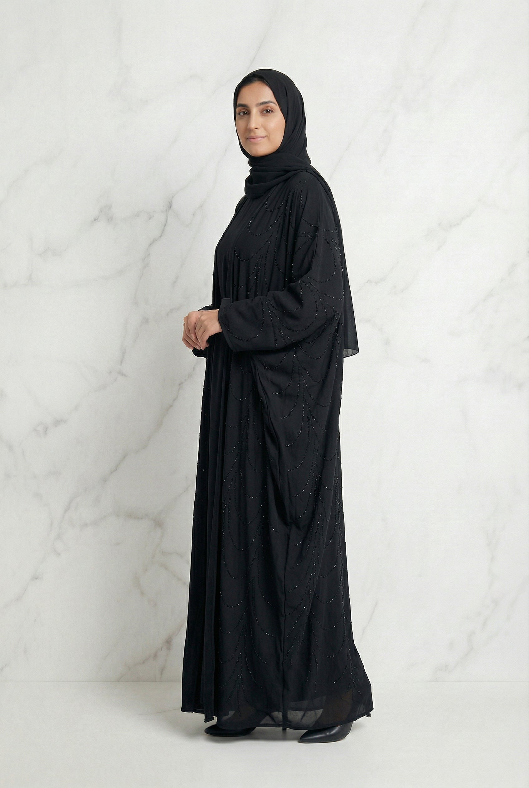 Liyana Batwing Abaya Black 661
