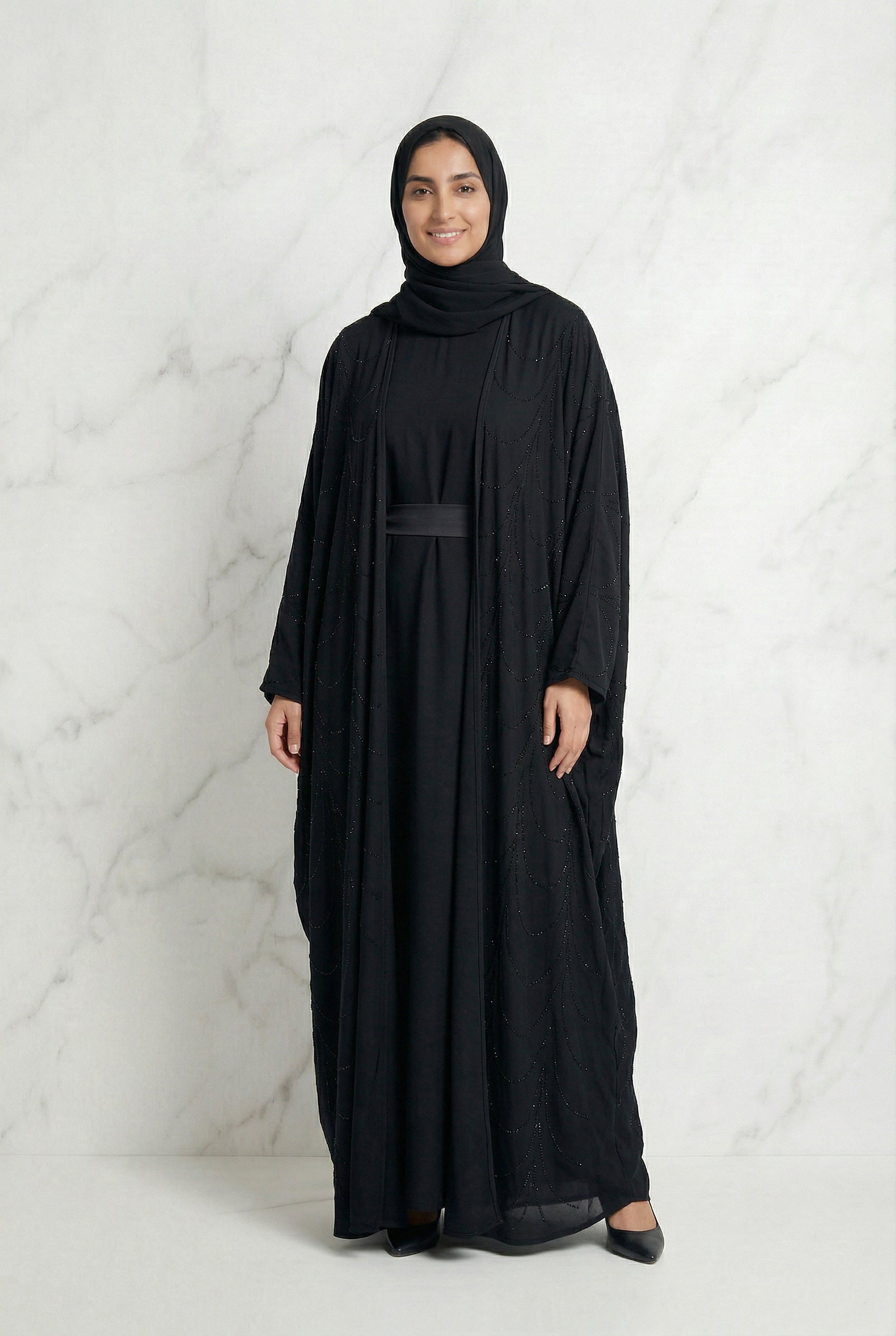 Liyana Batwing Abaya Black 661