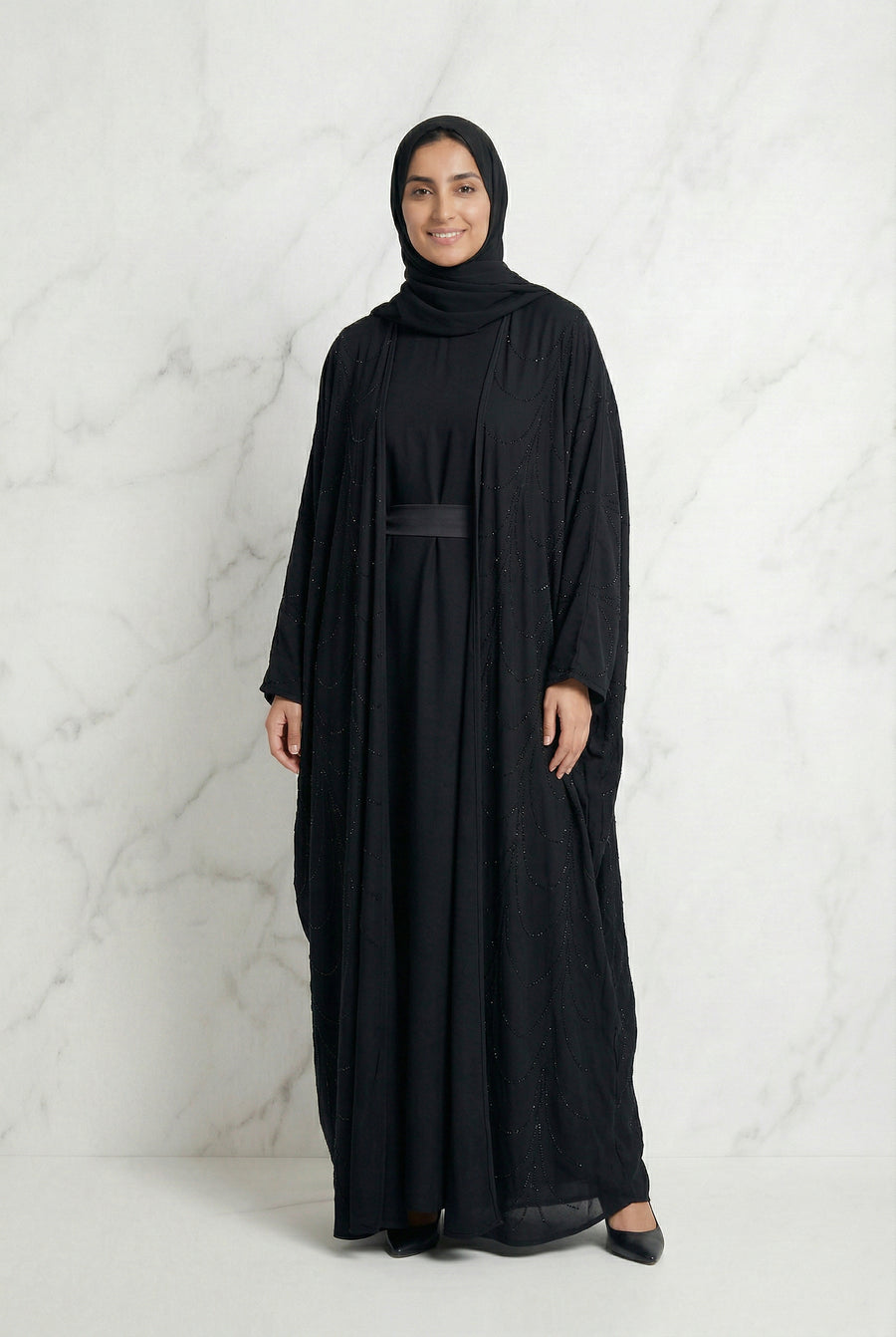 Liyana Batwing Abaya Black 661