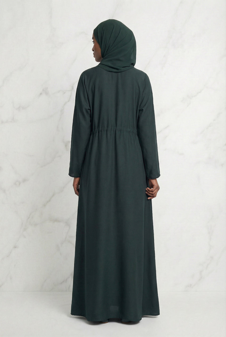 Drawstring Abaya Emerald Green 680 Col 31