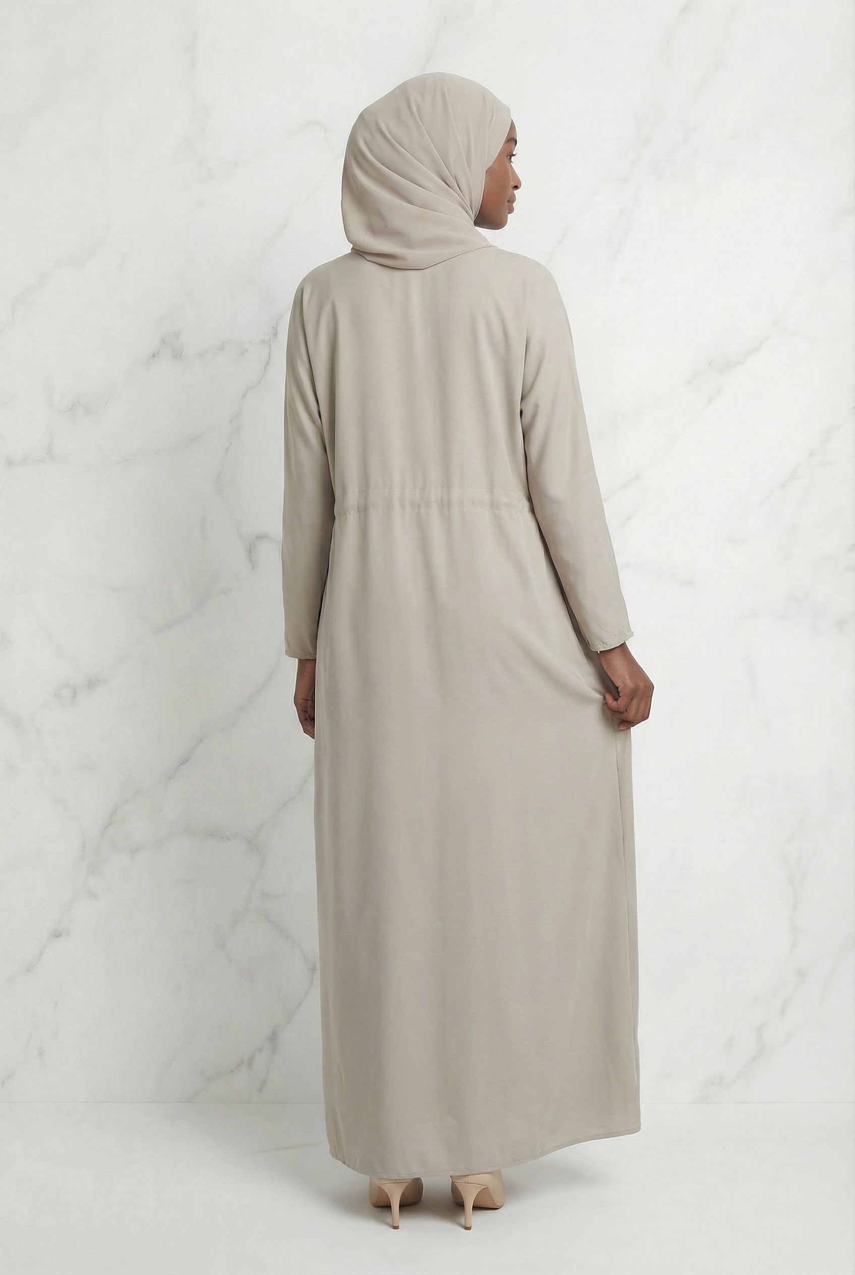 Drawstring Abaya Ivory 680 Col 53