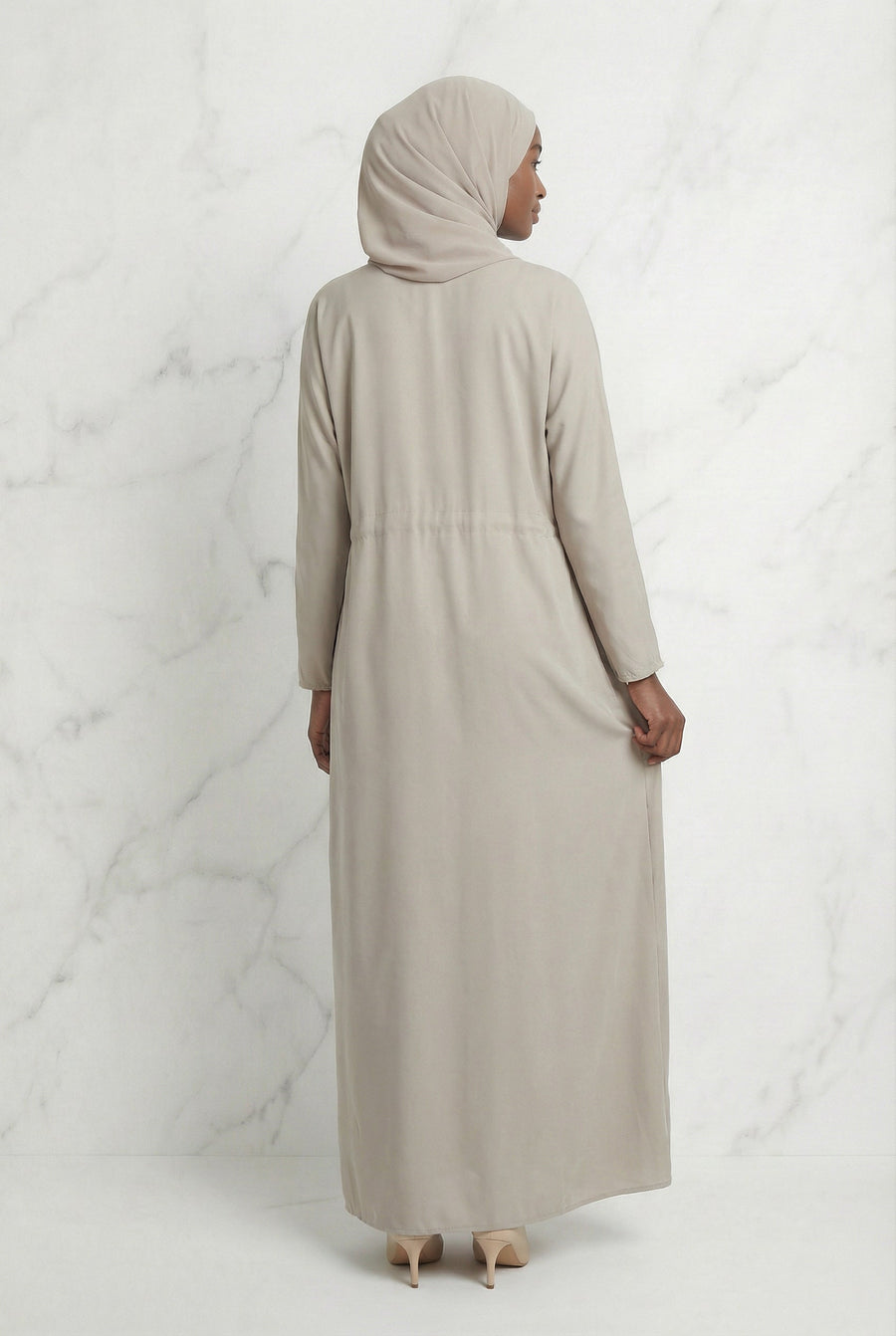 Drawstring Abaya Ivory 680 Col 53