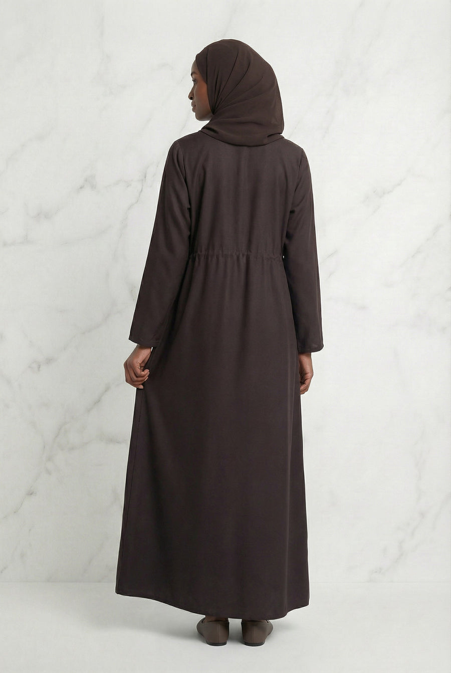 Drawstring Abaya Chocolate 680 Col 54