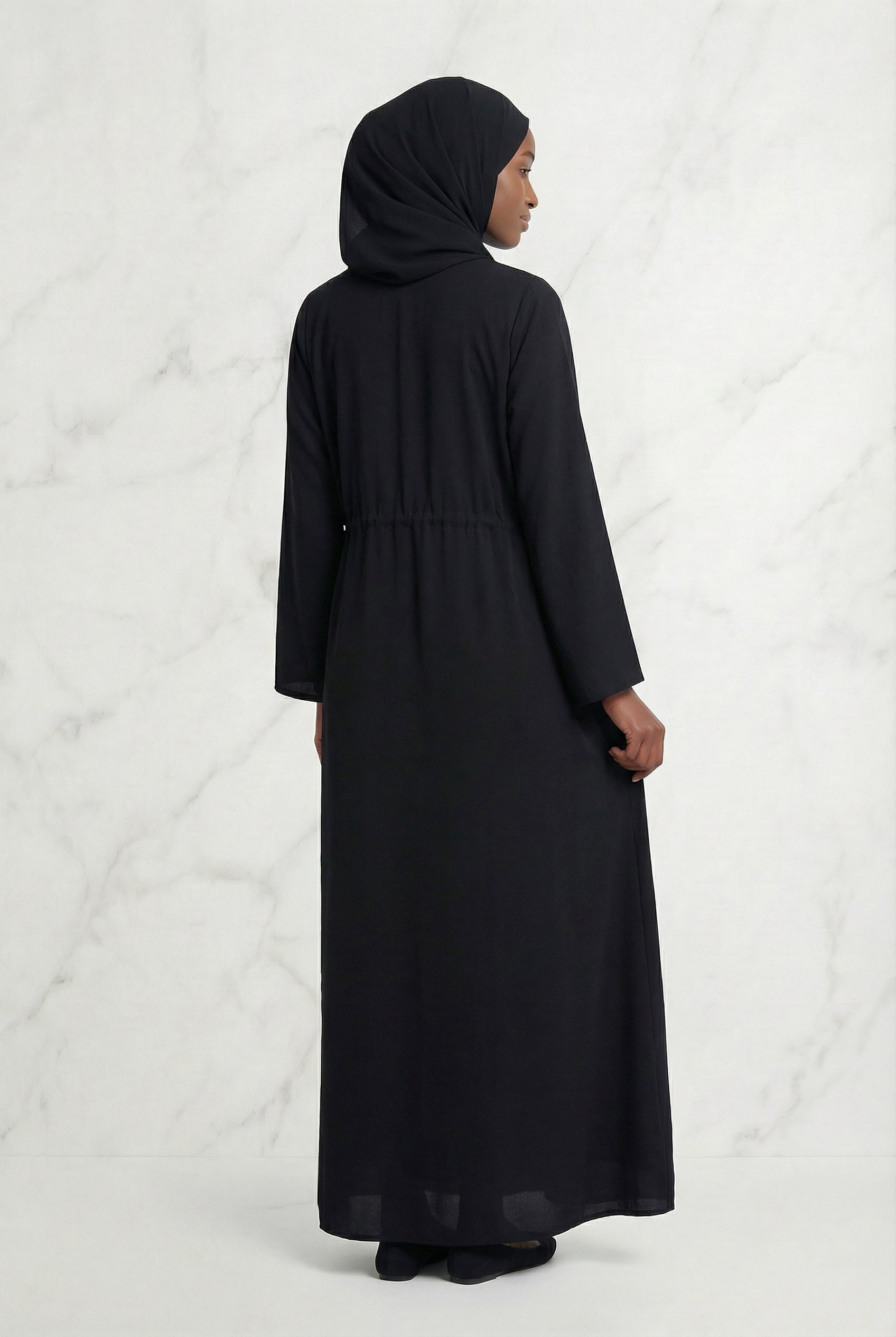 Drawstring Abaya Black 680