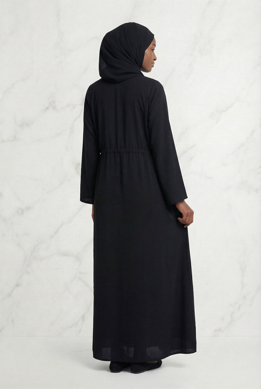 Drawstring Abaya Black 680