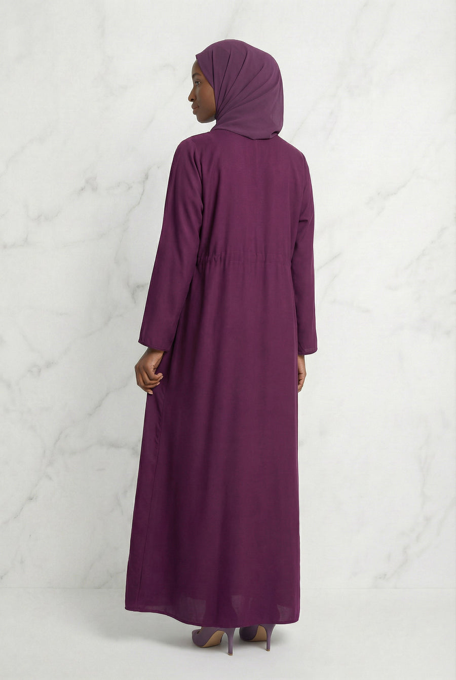 Drawstring Abaya Burgundy 680