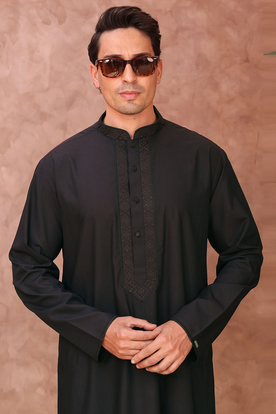 Signature Embroidered Thobe Maroon 1022