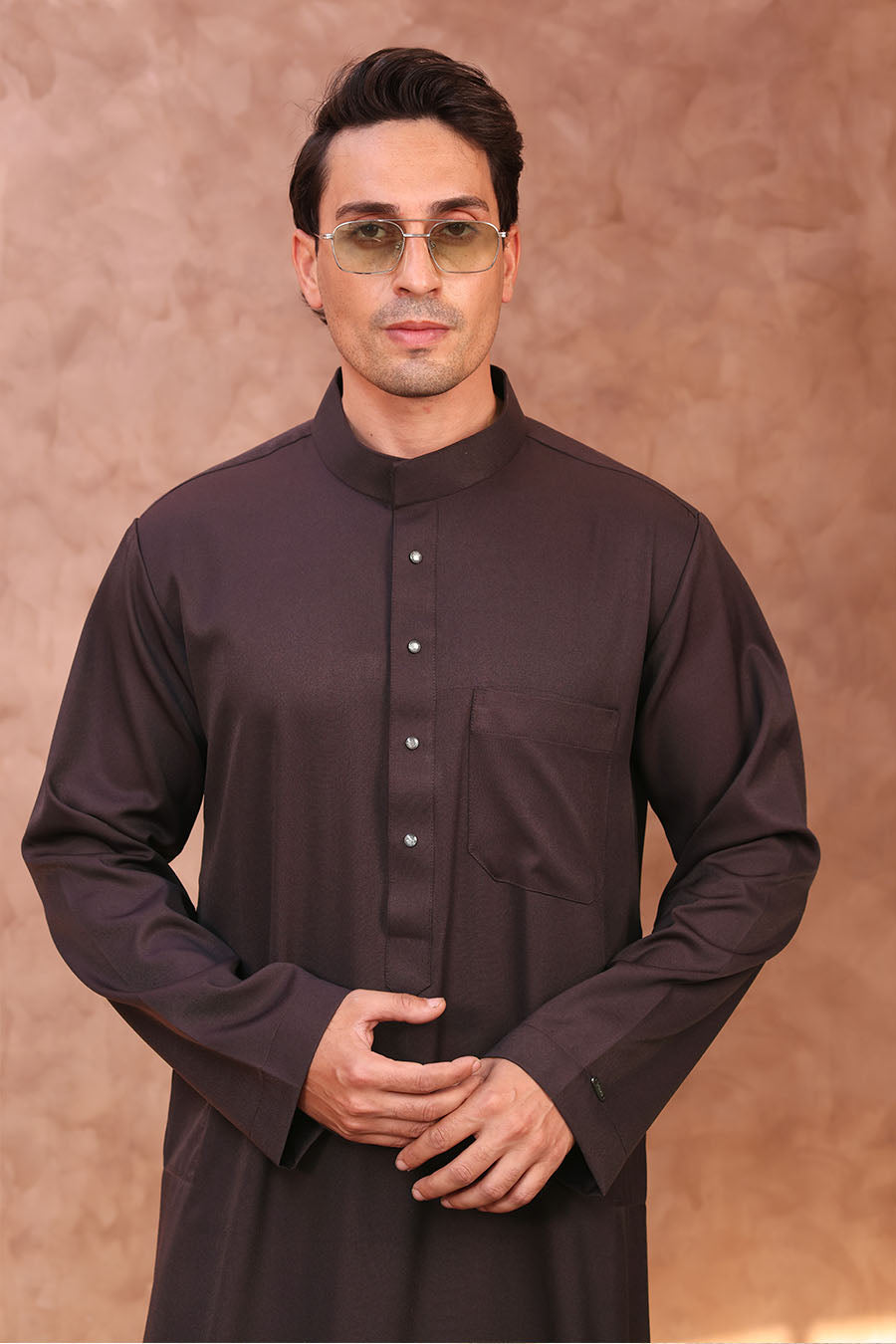 Essential Collared Thobe Maroon 1065