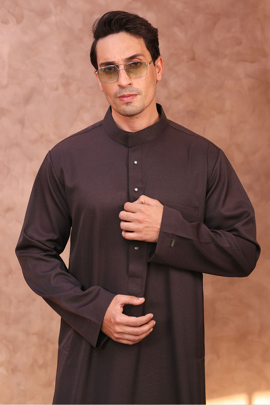 Essential Collared Thobe Maroon 1065