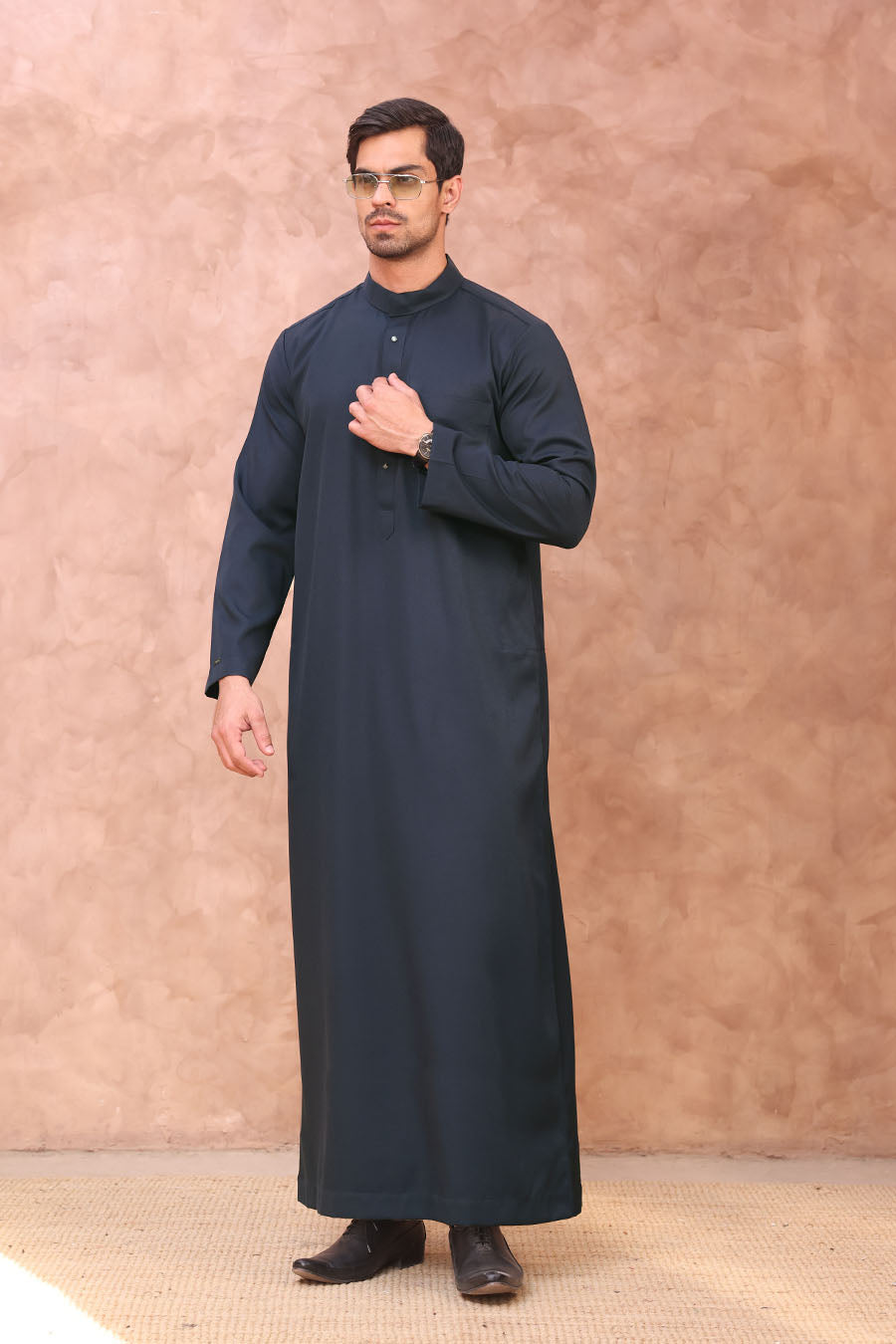 Essential Collared Thobe Navy Blue 1065
