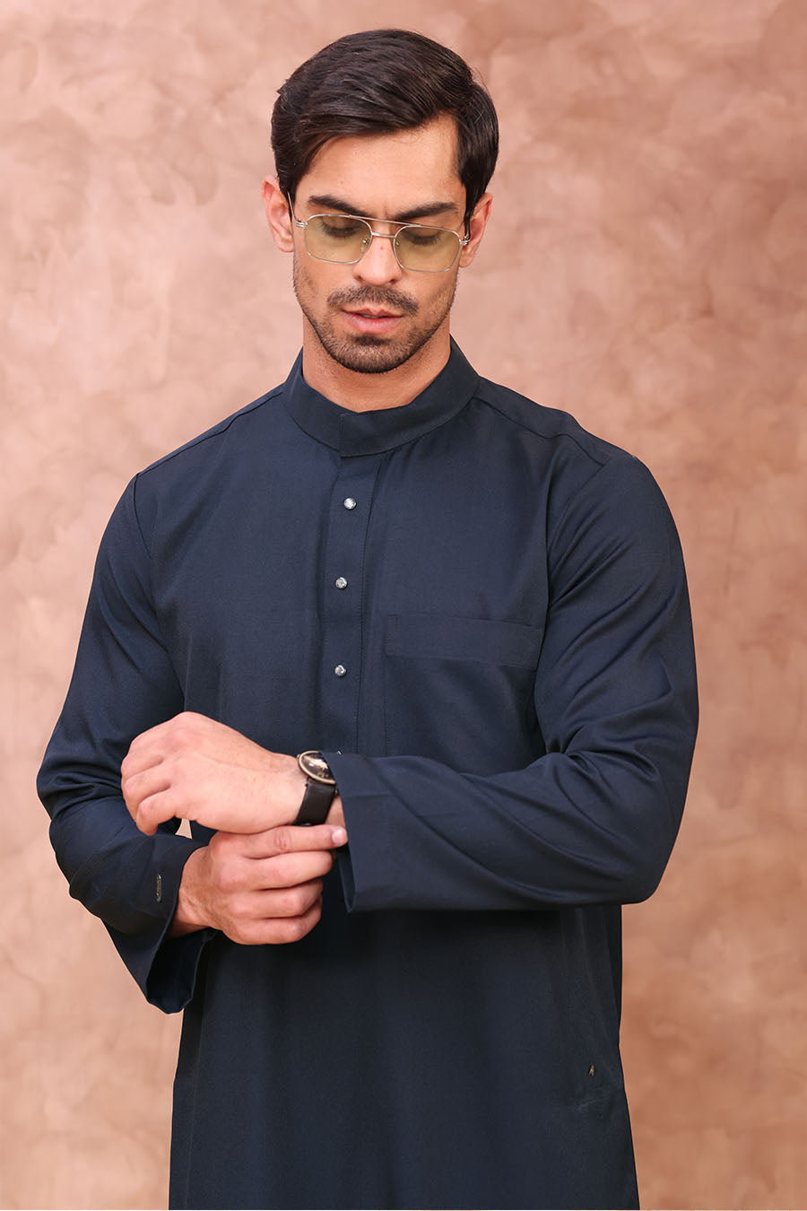 Essential Collared Thobe Navy Blue 1065
