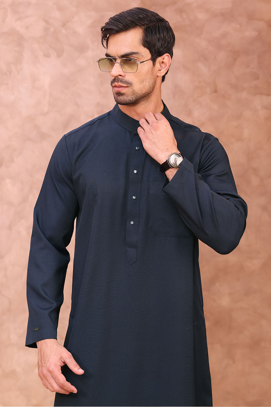 Essential Collared Thobe Navy Blue 1065