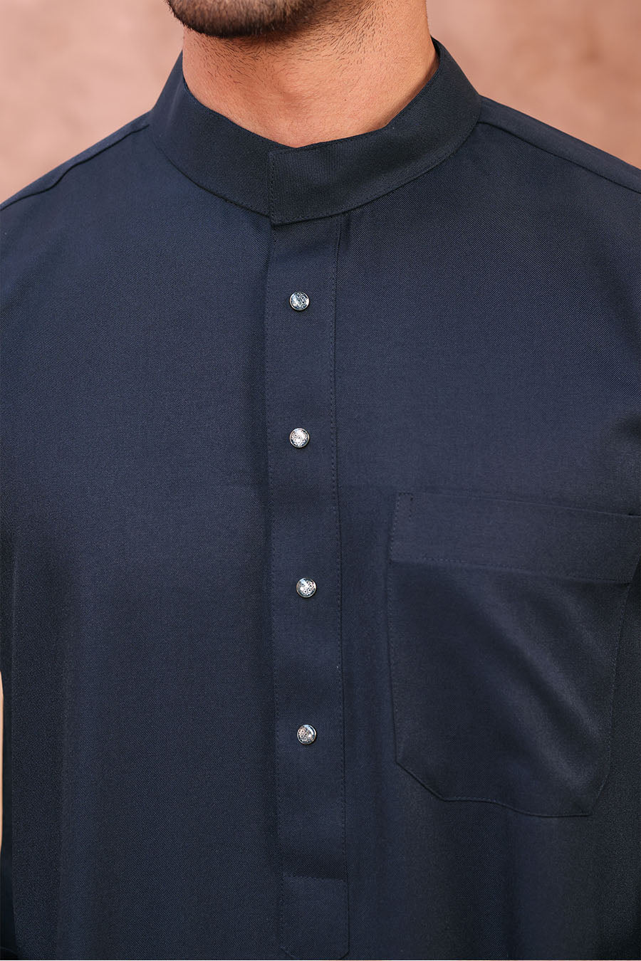 Essential Collared Thobe Navy Blue 1065