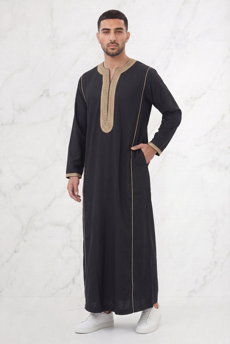 Moroccan Thobe Black 1101