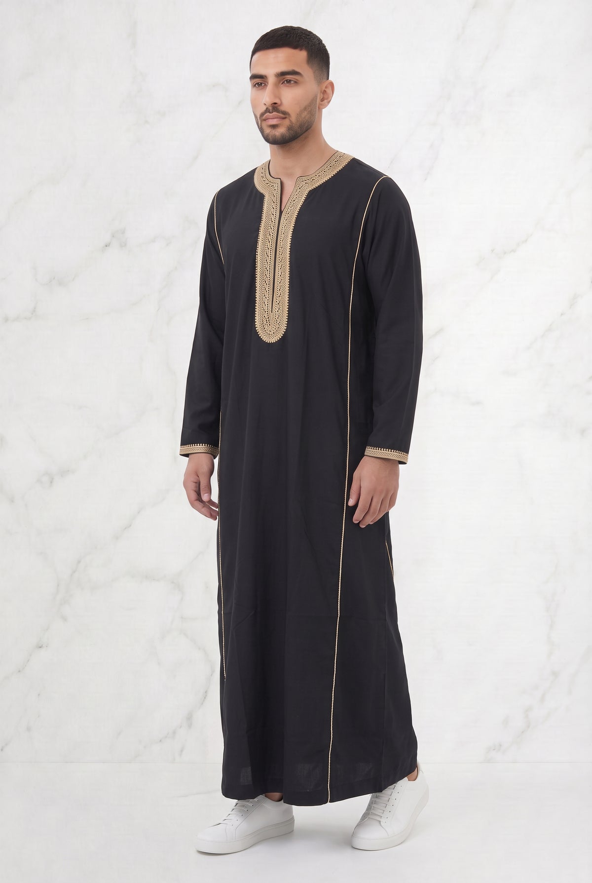 Moroccan Thobe Black 1101