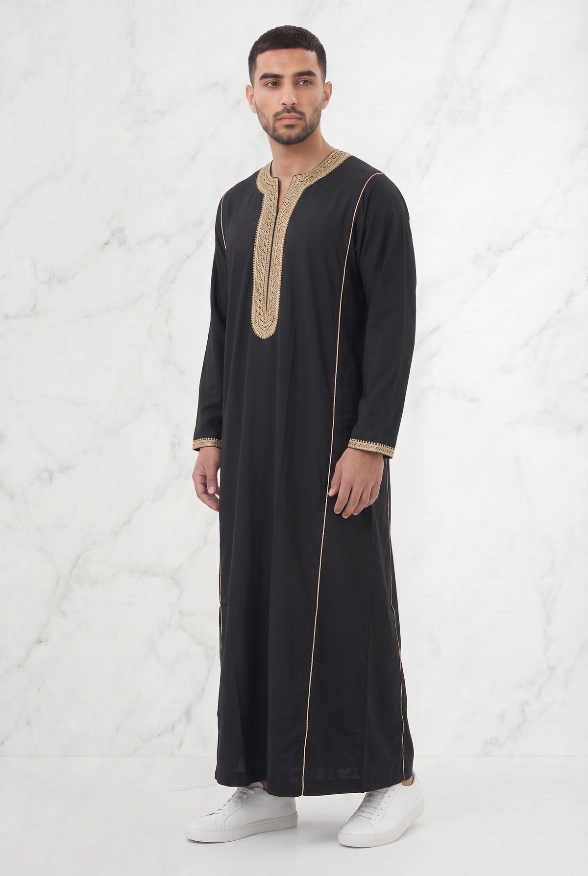 Moroccan Thobe Black 1101