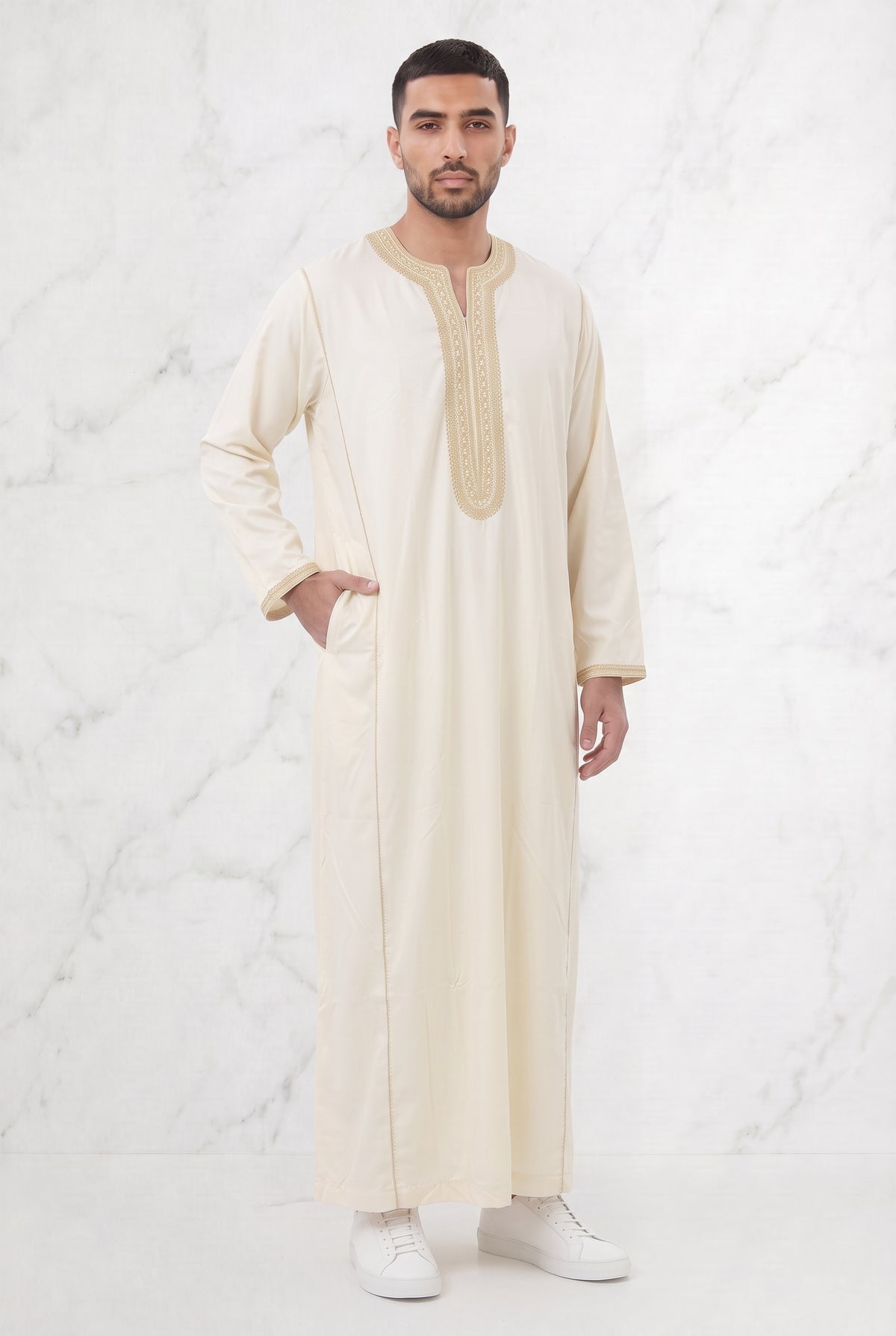 Moroccan Thobe Cream 1101