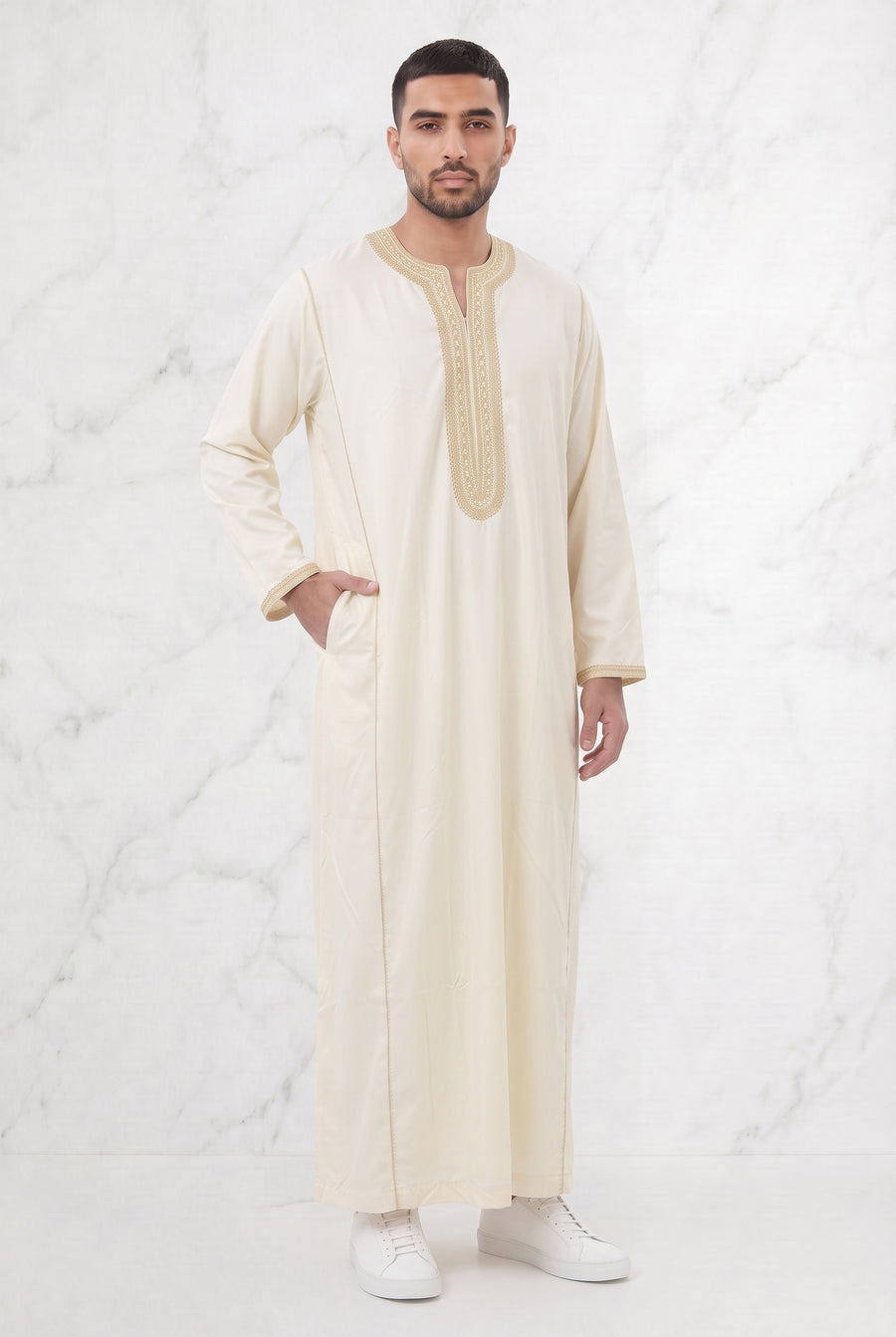 Moroccan Thobe Cream 1101
