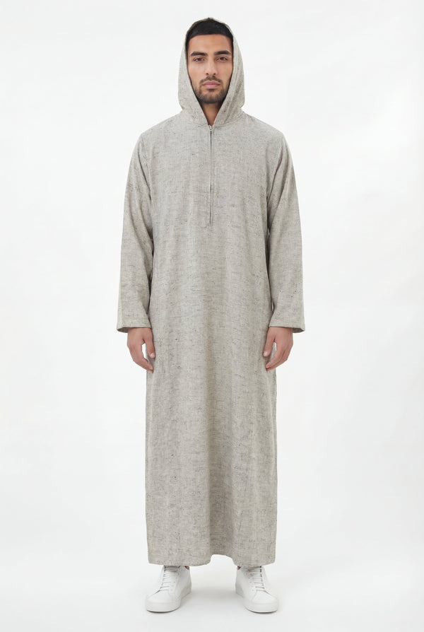 Hooded Thobe Off White 1130