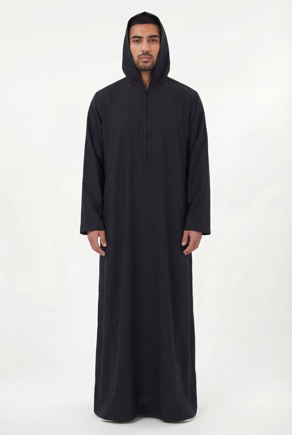 Hooded Thobe Dark Brown 1131