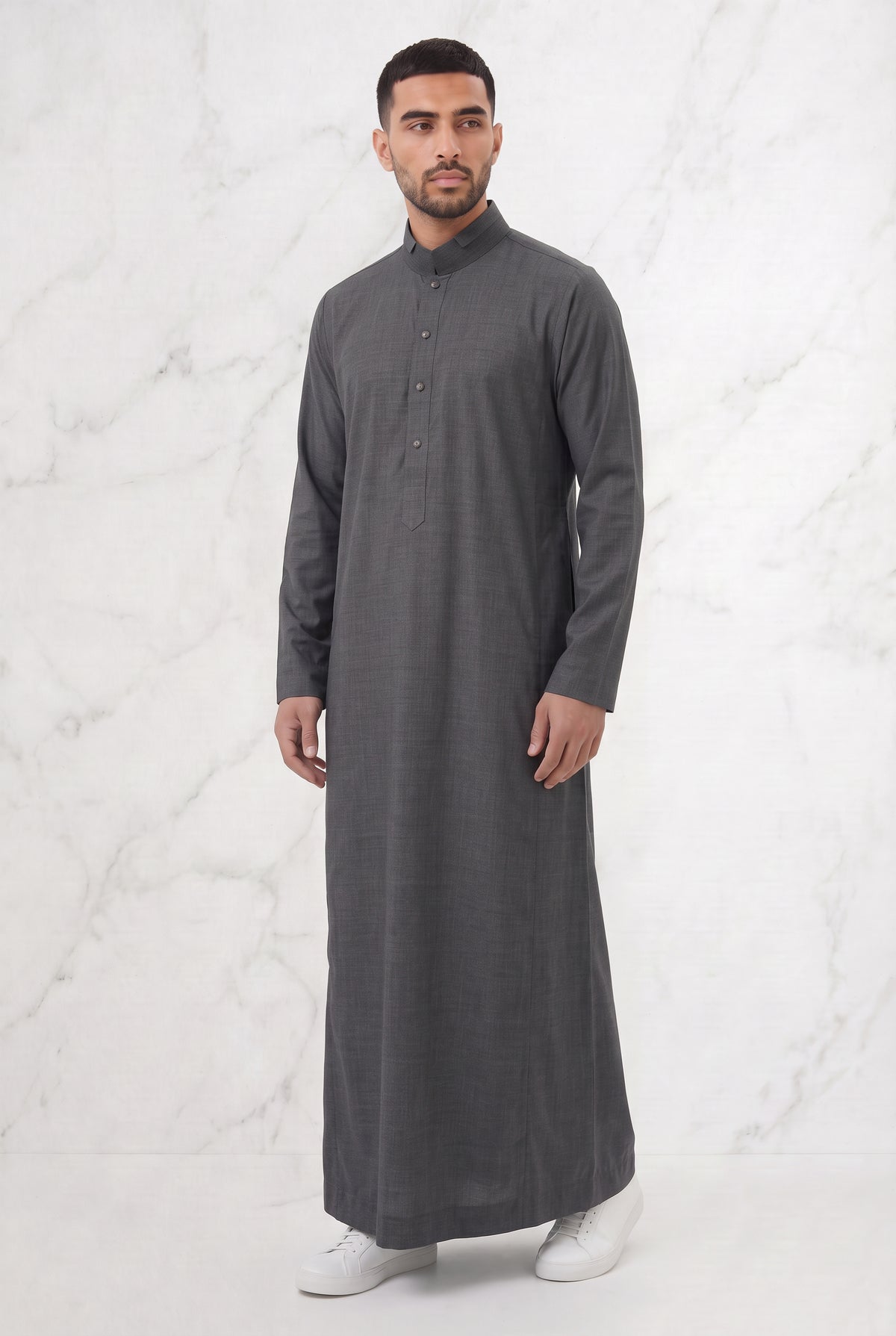 Collared Thobe Dark Grey 1151