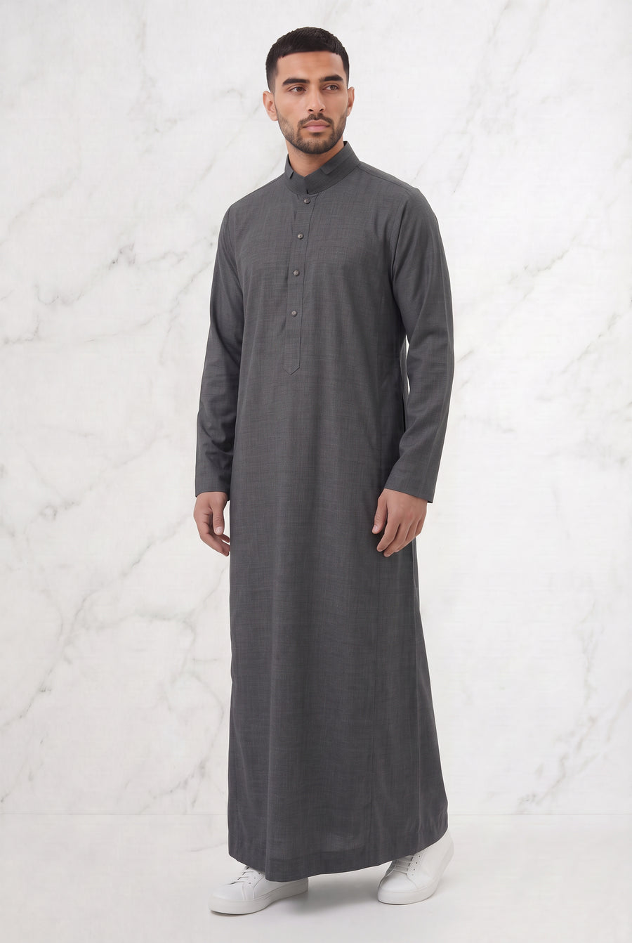 Collared Thobe Dark Grey 1151