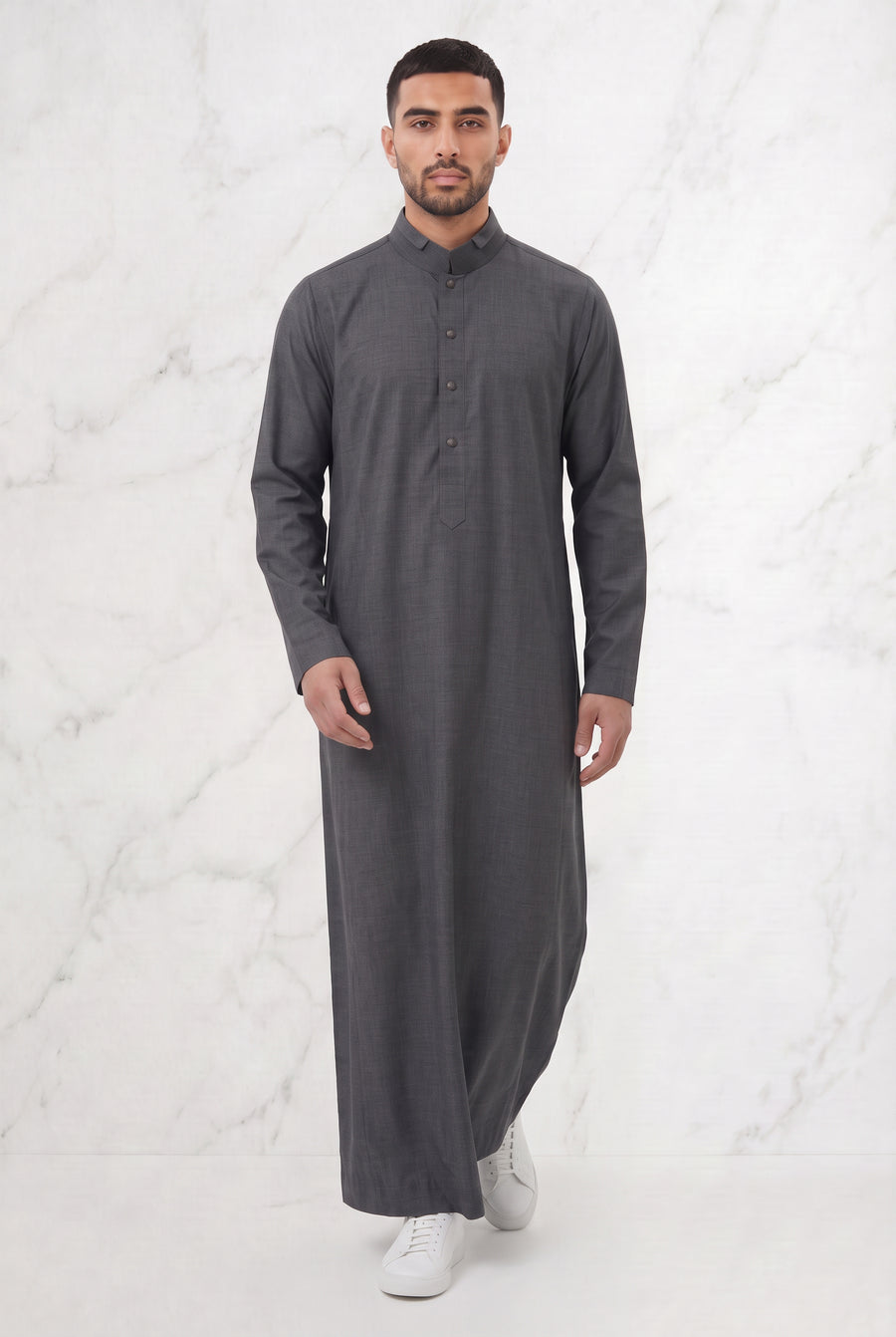 Collared Thobe Dark Grey 1151