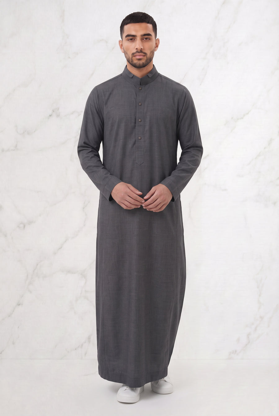 Collared Thobe Dark Grey 1151