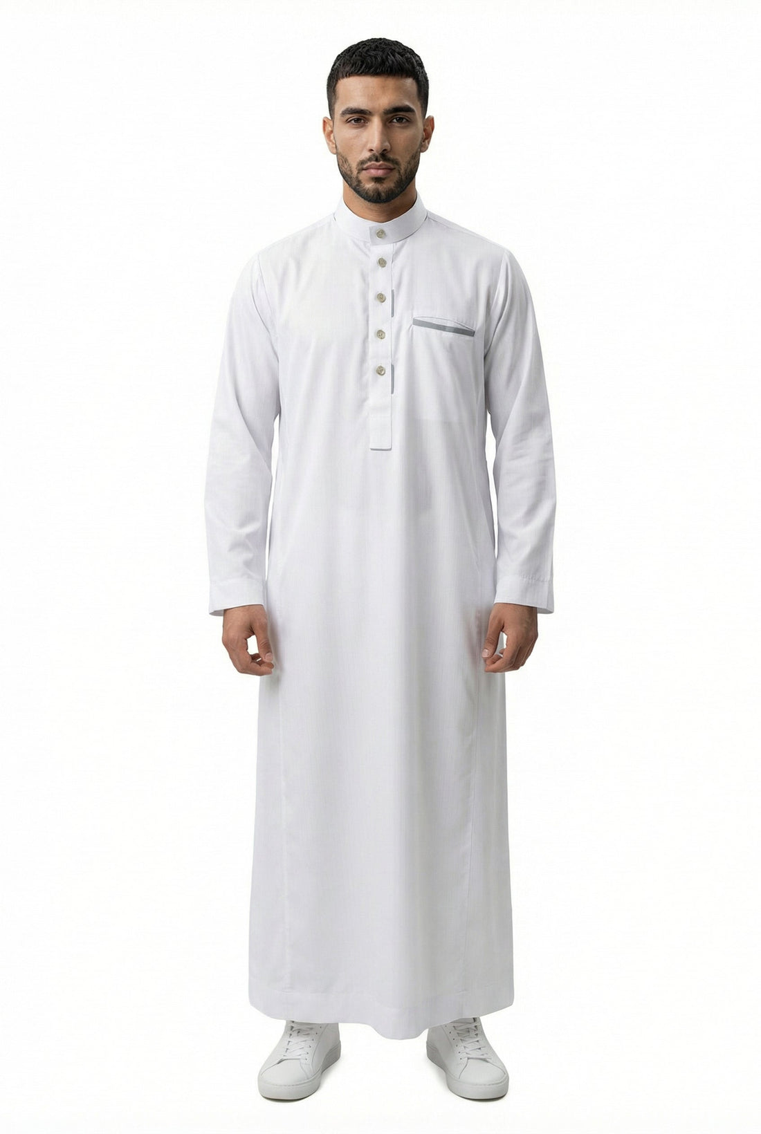 Collared Thobe Collared Thobe White 1504 | Amsons