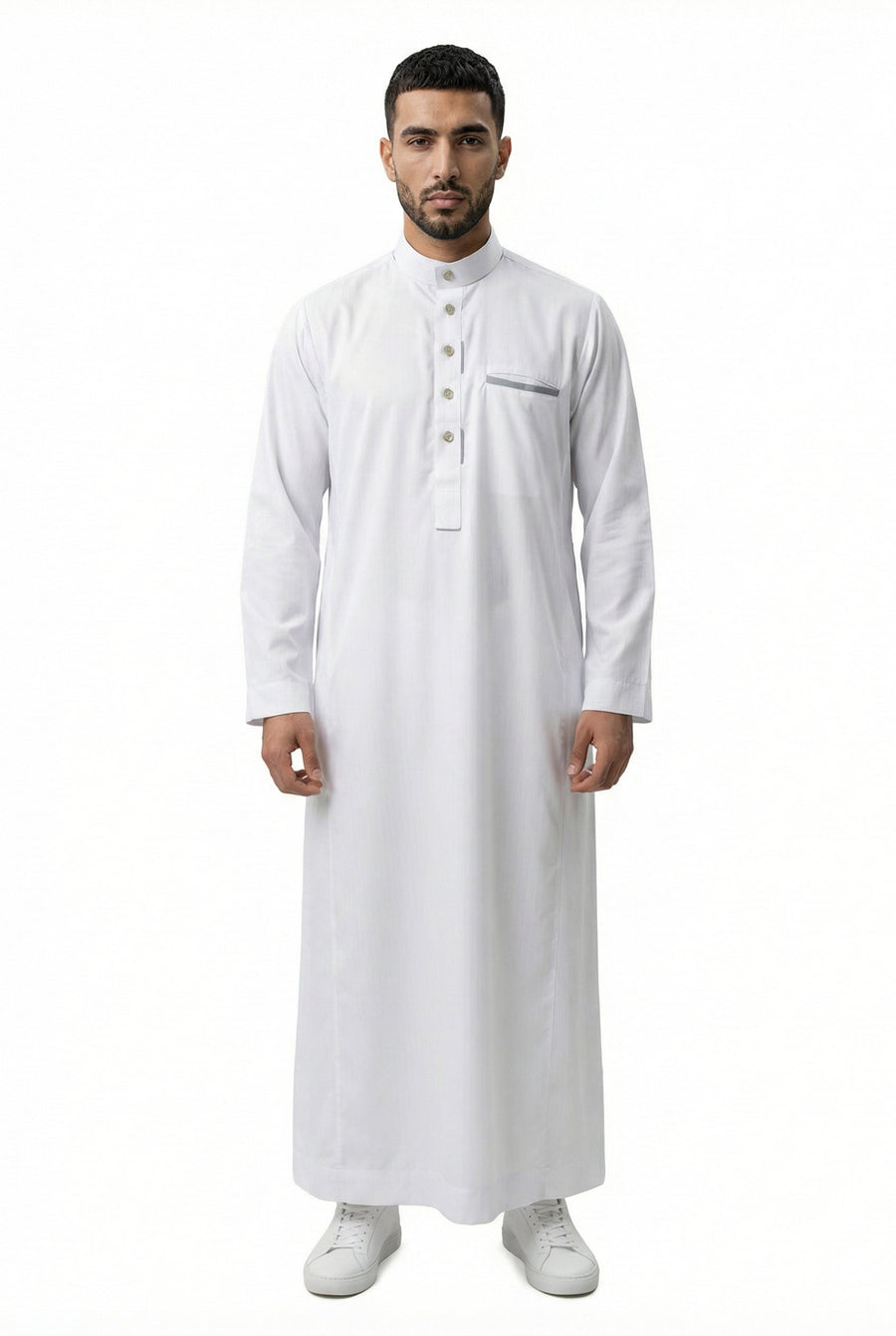 Collared Thobe White 1504