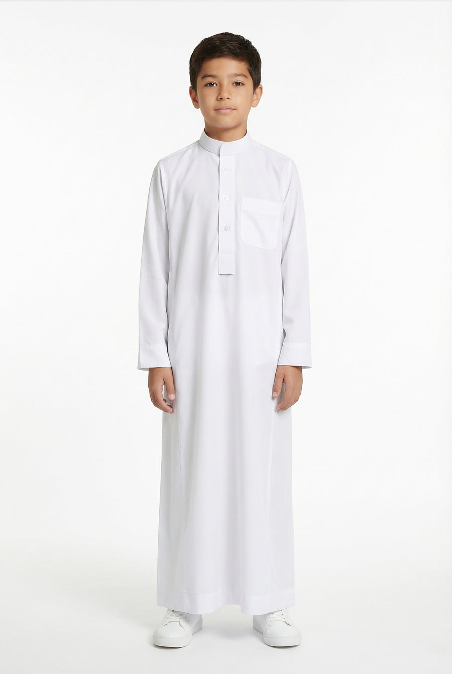 Boys Collared Thobe White 1509