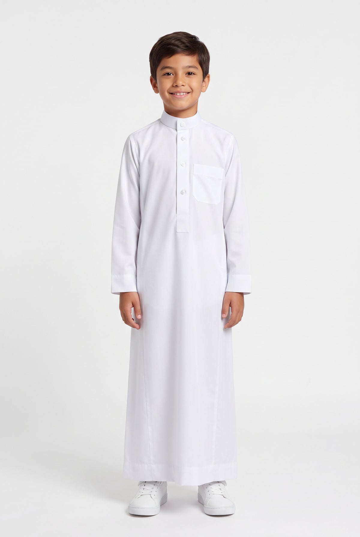 Boys Collared Thobe White 1509