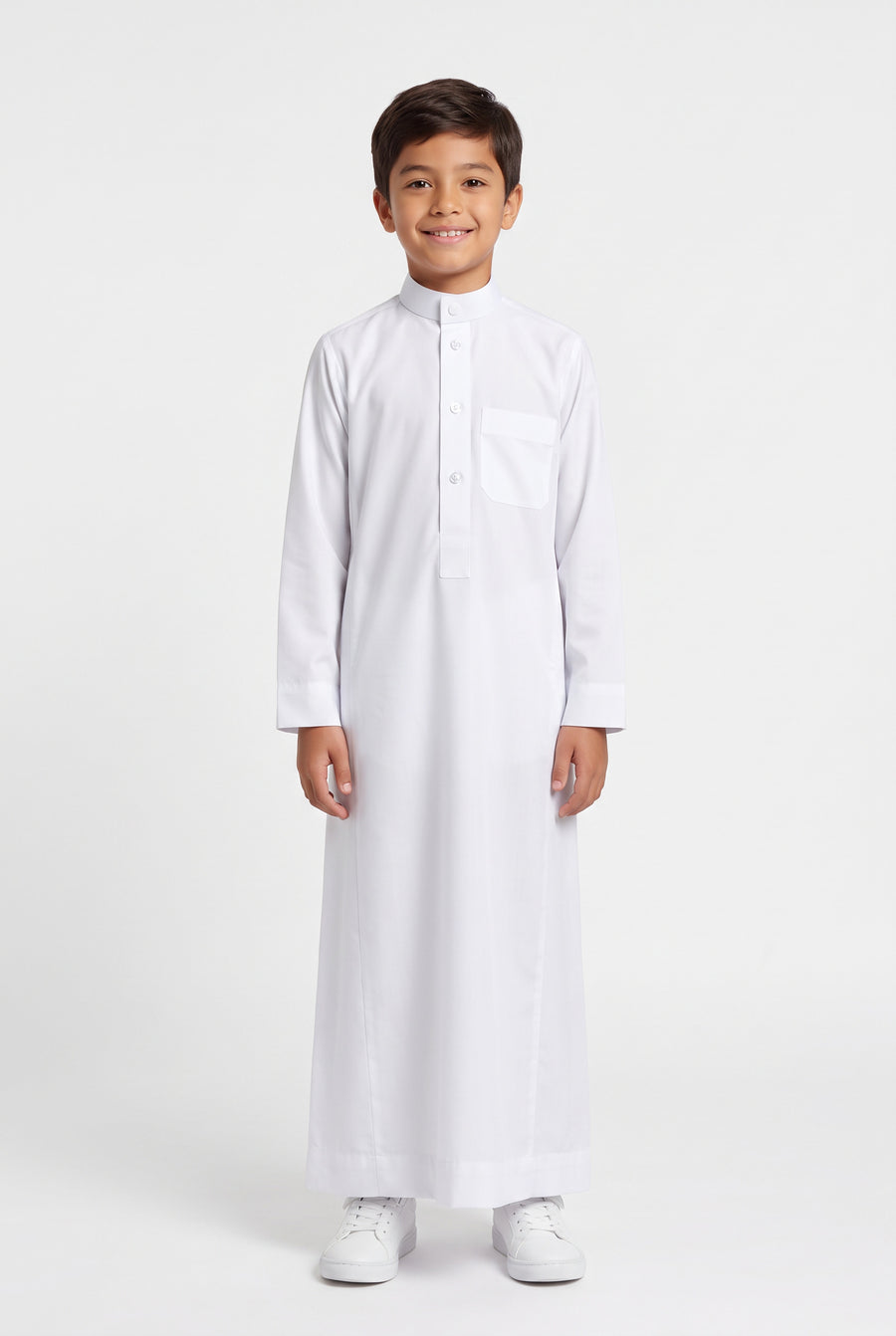 Boys Collared Thobe White 1509