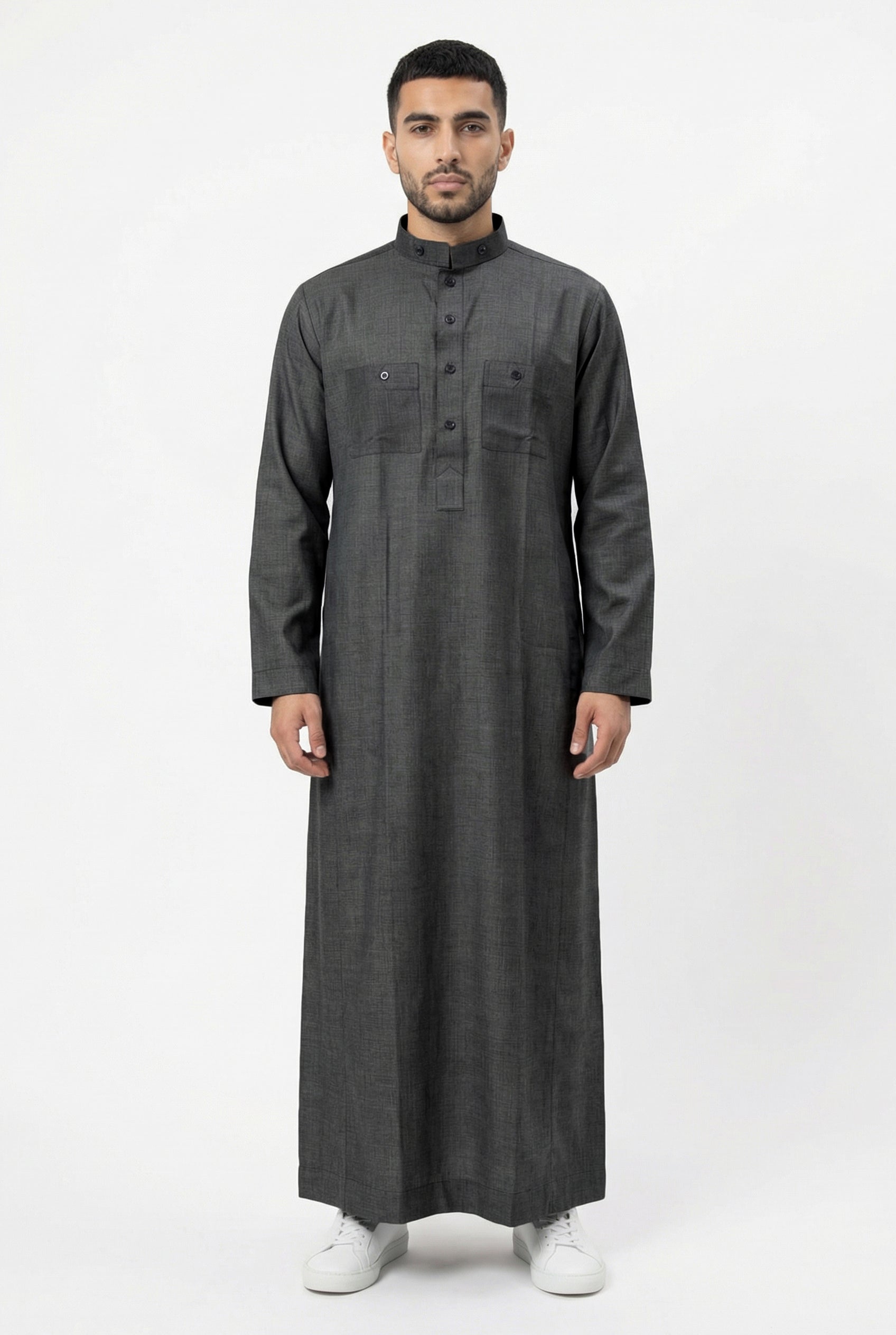 Collared Thobe Dark Grey 470