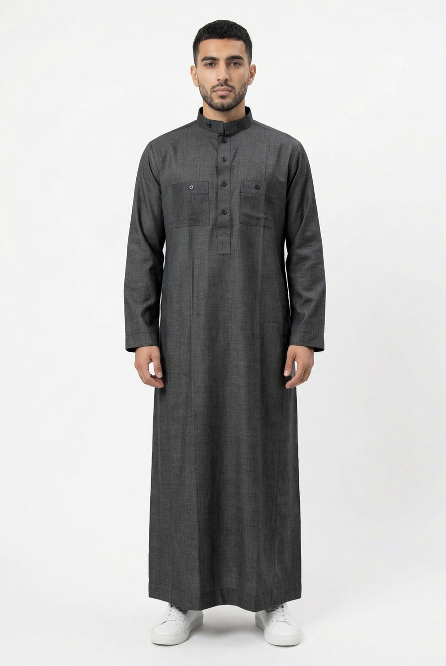 Collared Thobe Dark Grey 470