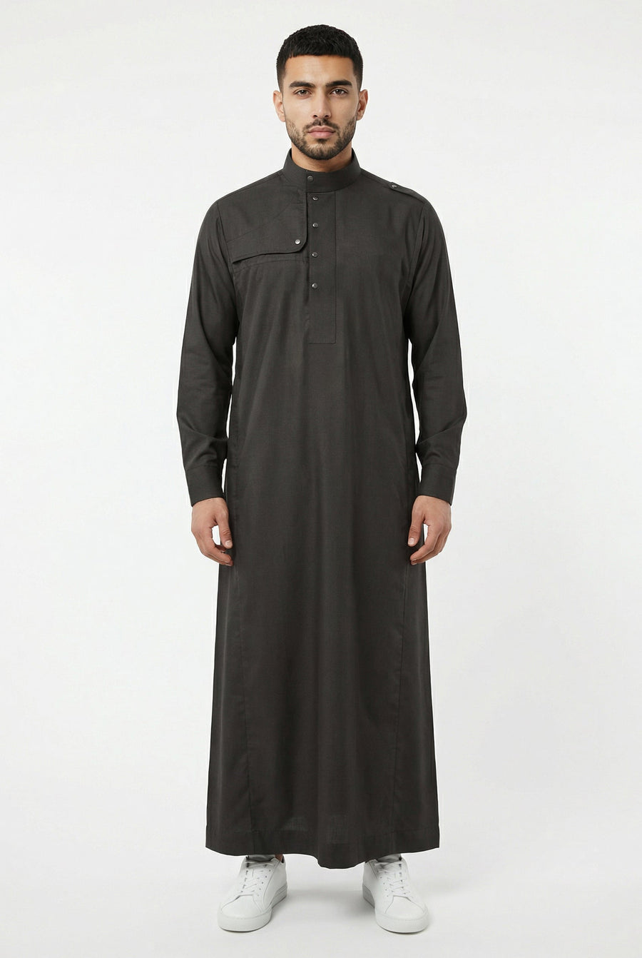 Collared Thobe Dark Grey 478