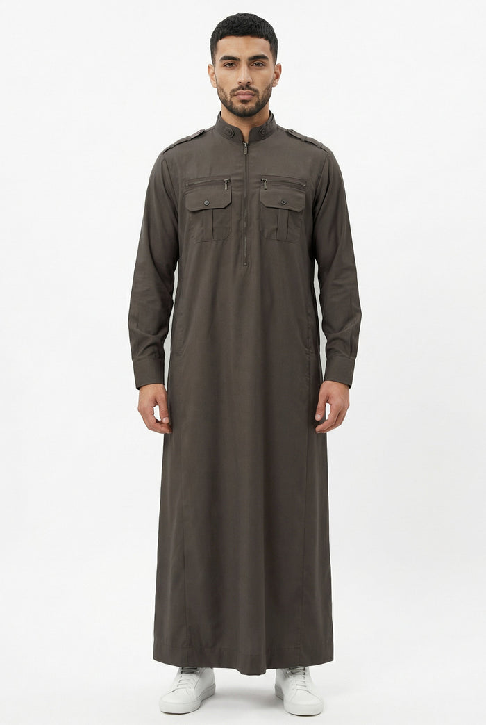 Collared Thobe Brown 619 Col 7