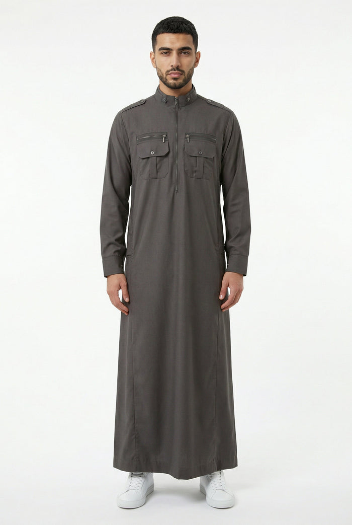 Collared Thobe Brown 619 Col 08