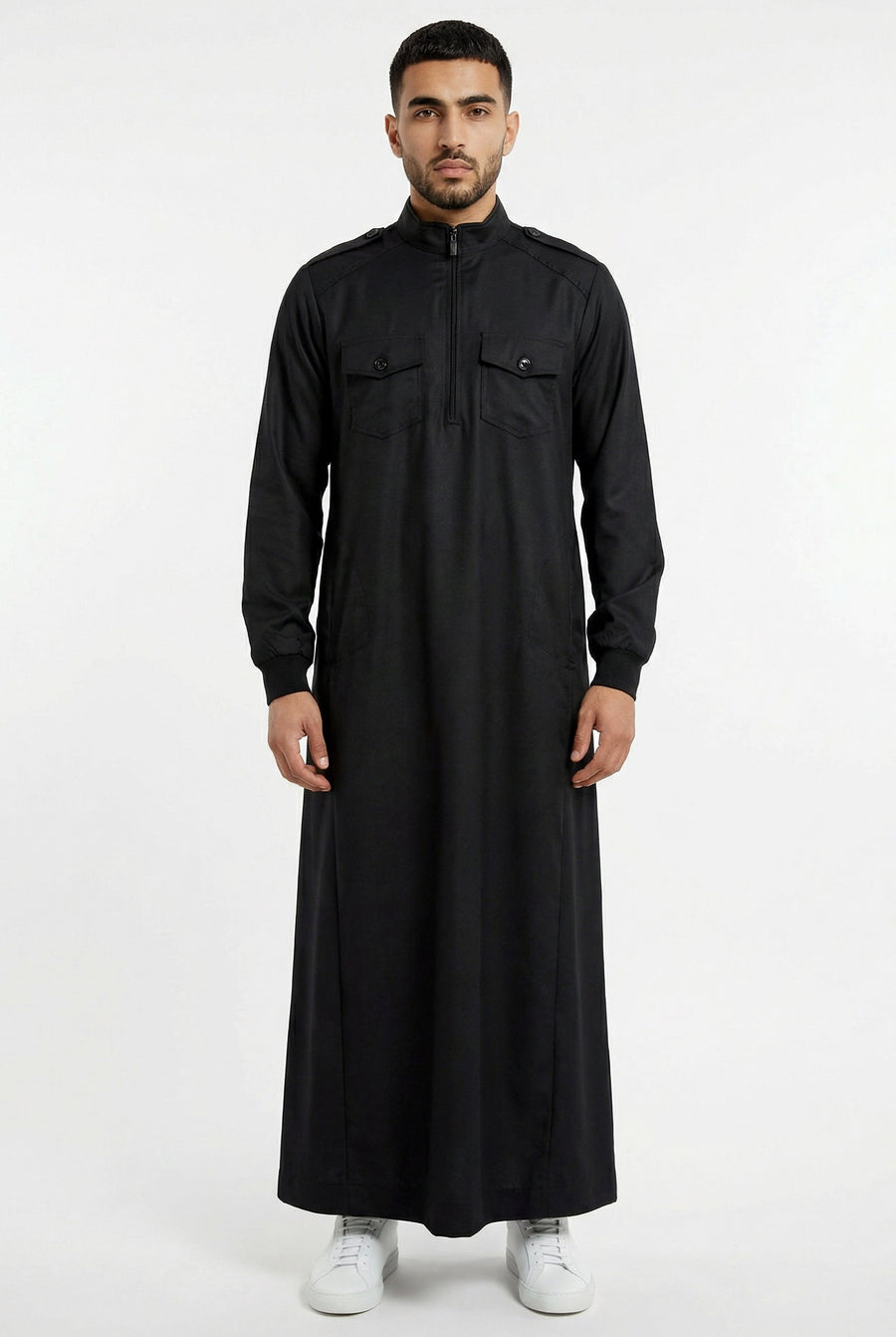Collared Thobe Black 729