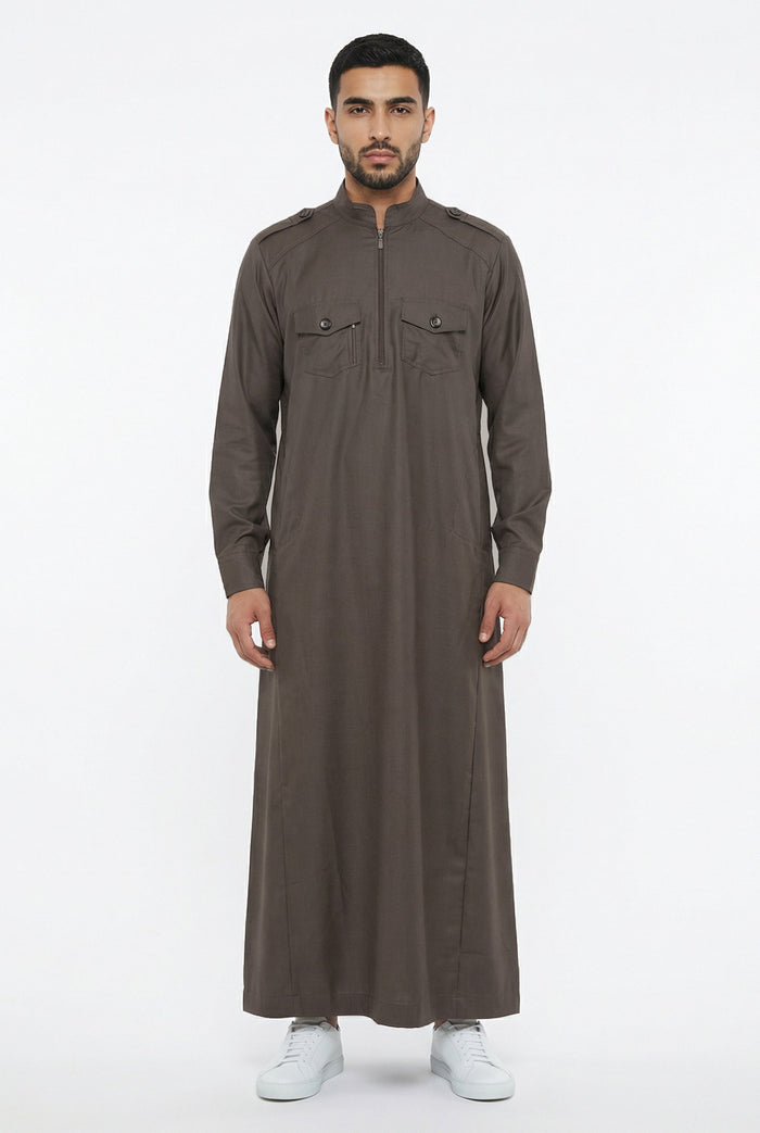 Collared Thobe Brown 729 Brown