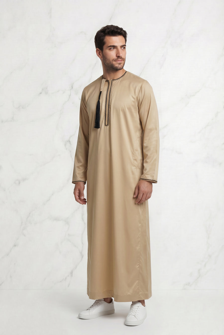 Omani Satin Tasselled Gold Thobe ASM-K42-3