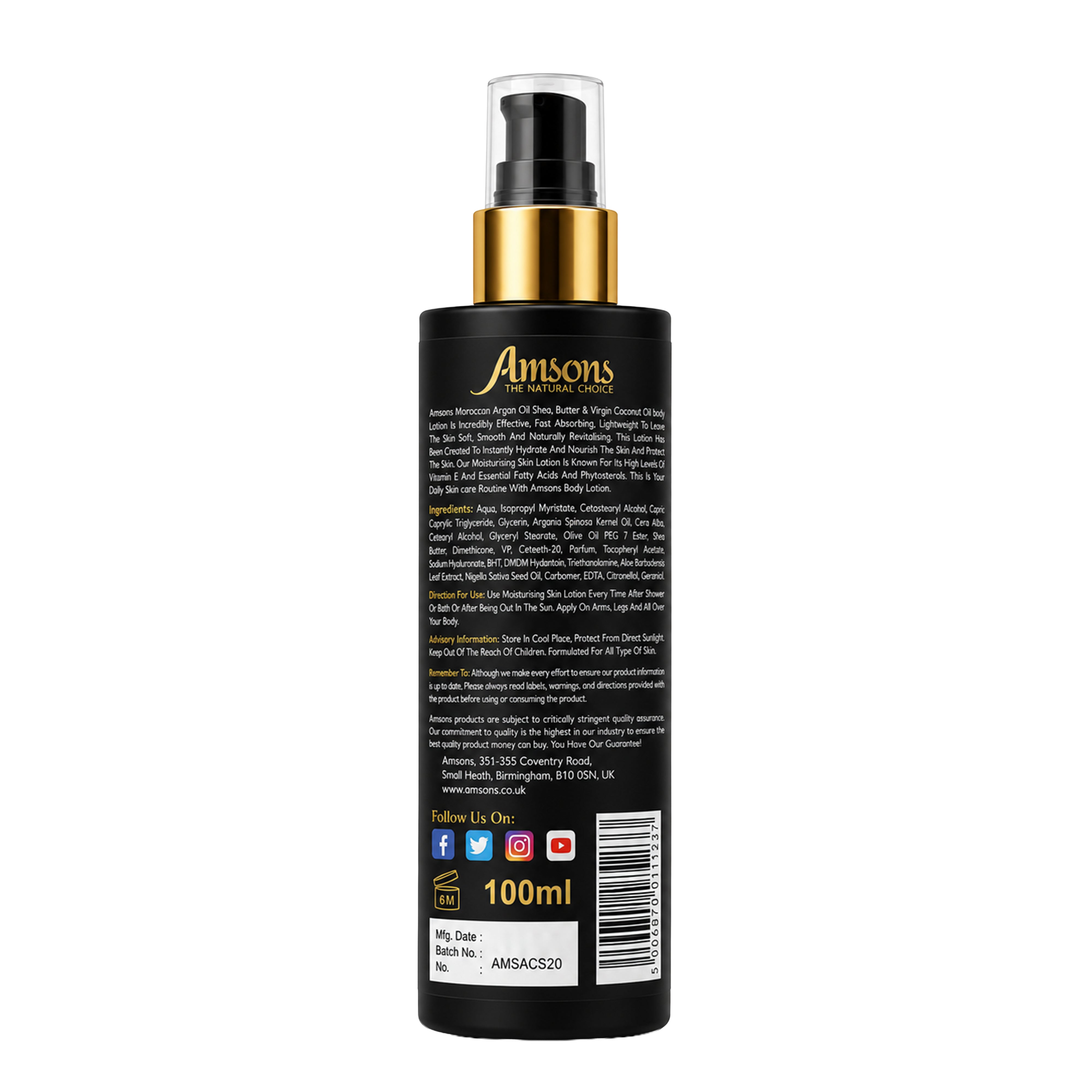 Argan & Coconut Shea Butter Lotion for Skin 100ml