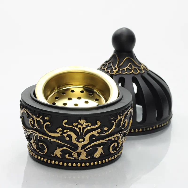 Patterned Black Circle Bukhoor Burner H7518