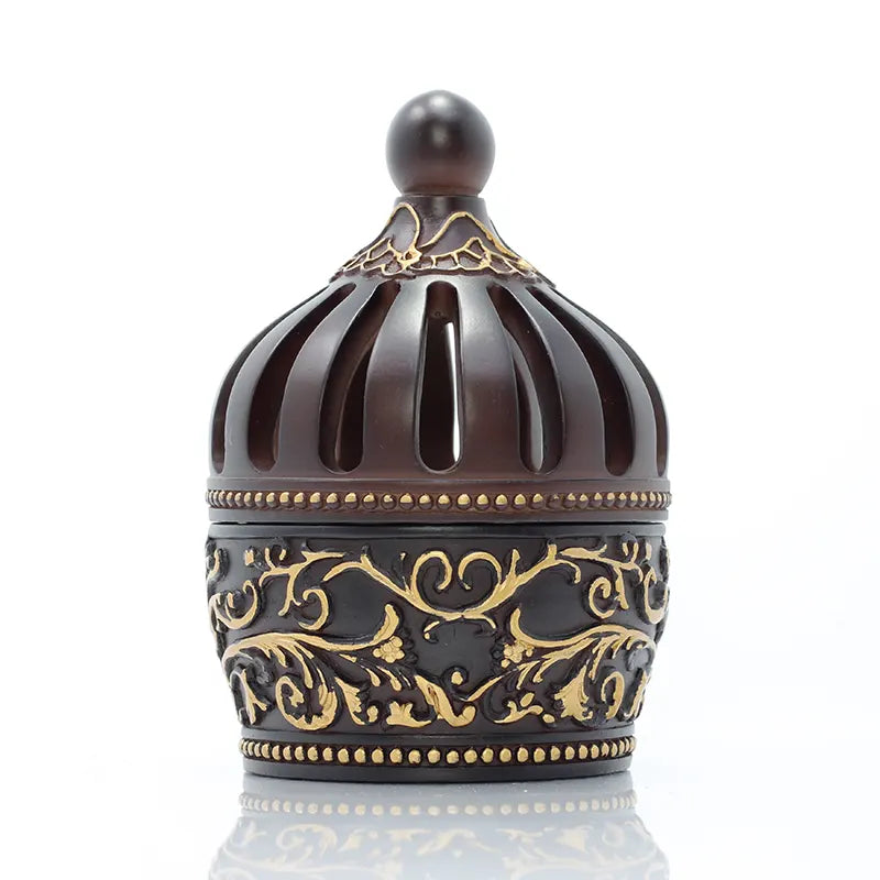 Patterned Brown Circle Bukhoor Burner H7518