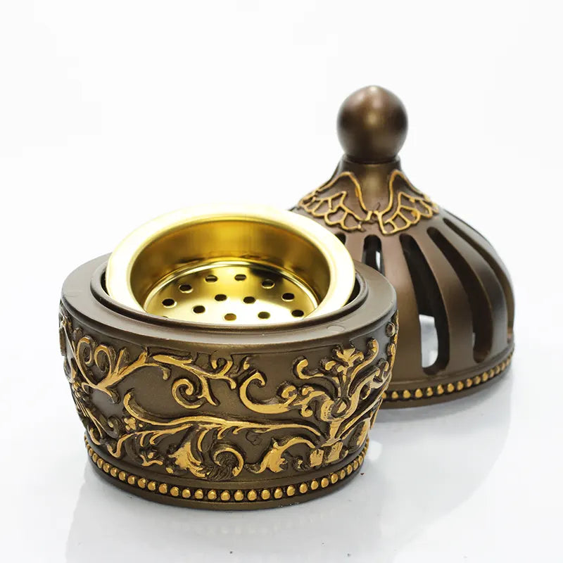 Patterned Champagne Circle Bukhoor Burner H7518