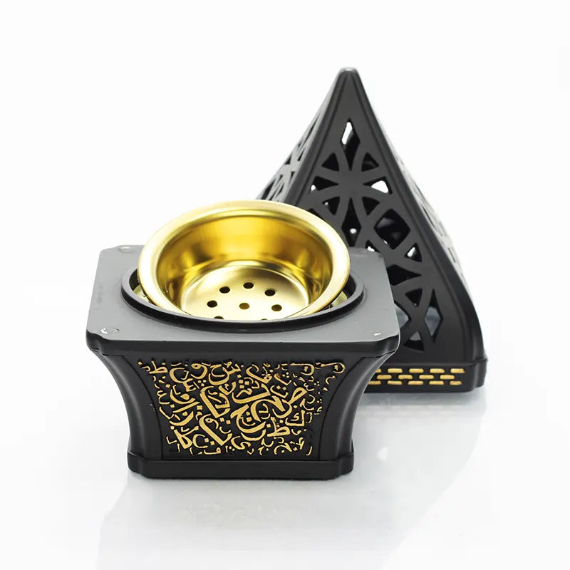 Triangular Black Bukhoor Burner H7519