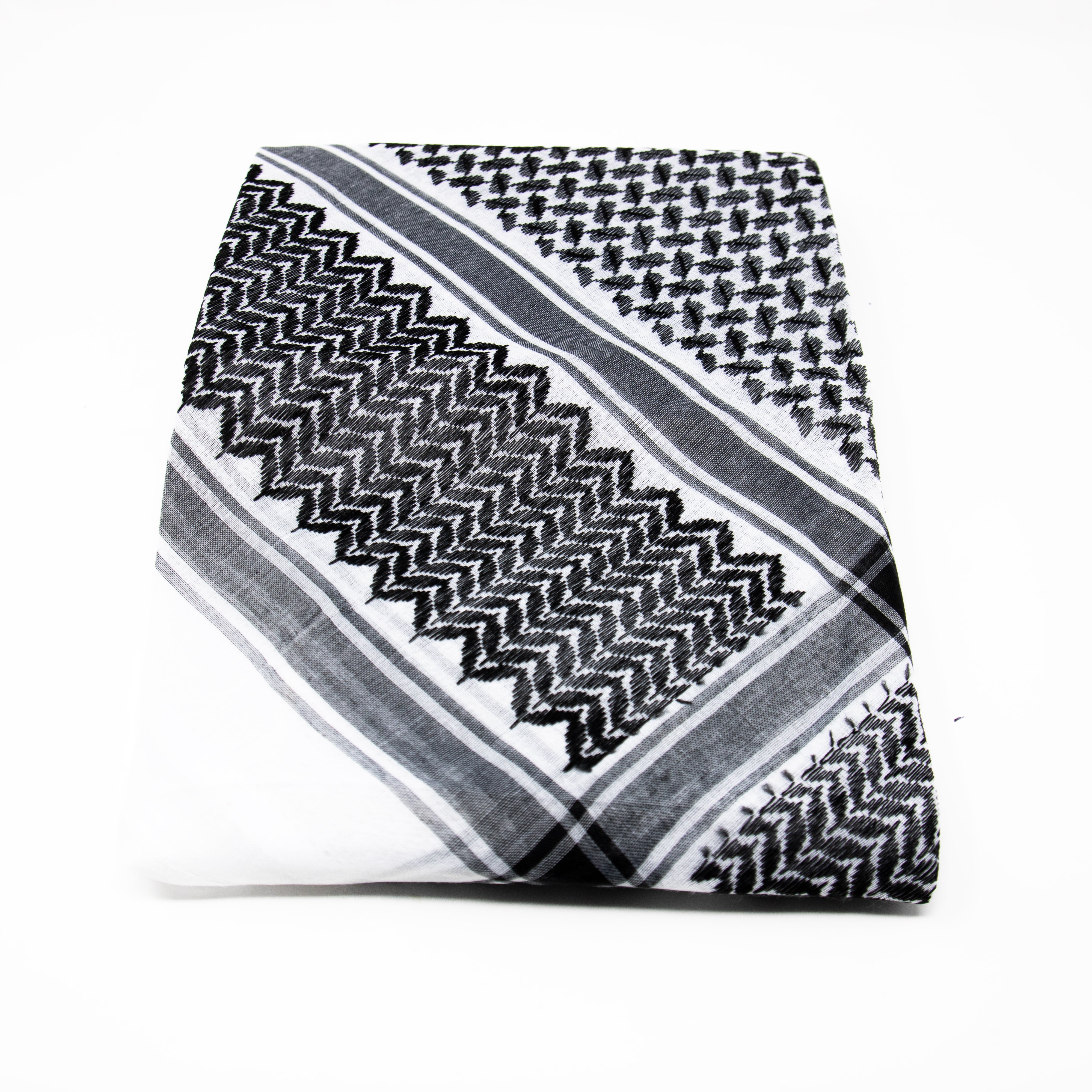 Mens Al Fazal Black & White Shemagh