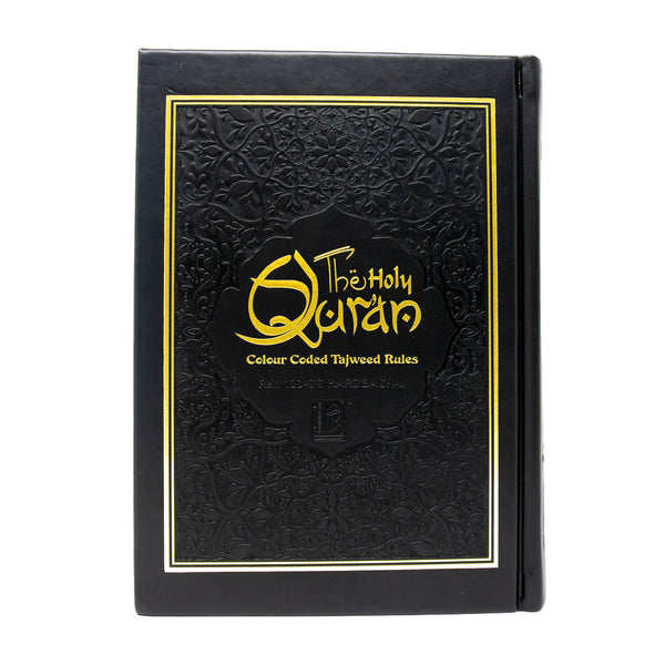 The Holy Quran Colour Coded Tajweed Rules Black and Gold 123-CC