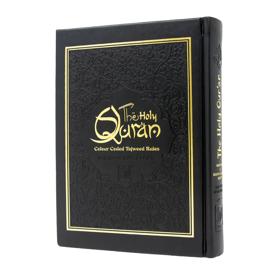 The Holy Quran Colour Coded Tajweed Rules Black and Gold 123-CC